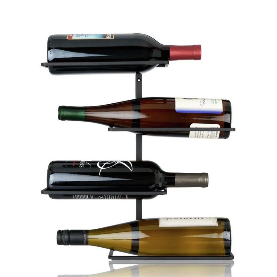 More True Fabrications | Four Bottle Wall-Mounted Wine Rack